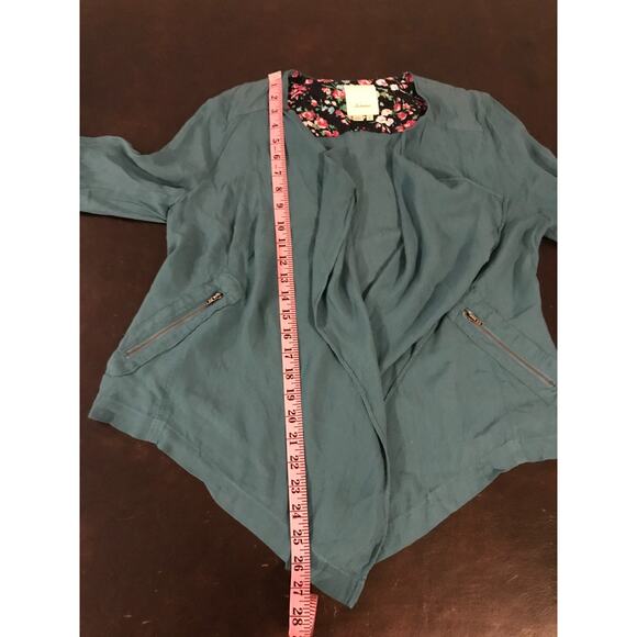 Anthropologie Elevenses Eldora Draped Blue Jacket - Size Medium - Picture 9 of 11